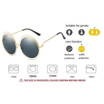 Dollger Oversized Round Sunglasses with UV Protection