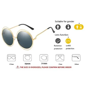 Dollger Oversized Round Sunglasses with UV Protection