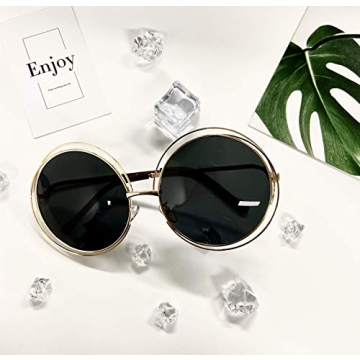 Dollger Oversized Round Sunglasses with UV Protection