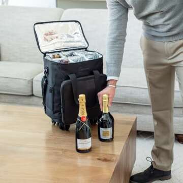 Lazenne Wine Bags for Travel - 6 Bottle Wine Carrier - Wine Luggage For Professionals and Consumers....