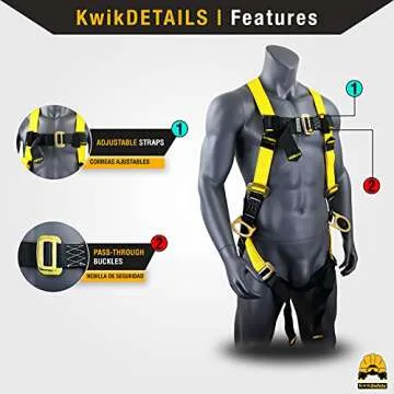 KwikSafety - Charlotte, NC - THUNDER 3D Ring Safety Harness [Pass Through Connectors] OSHA ANSI Indu...