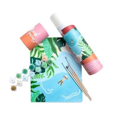 Pink Picasso Kits Mid Century Modern Paint by Number for Kids Ages 8-12 | DIY Beginners Kids Craft K...