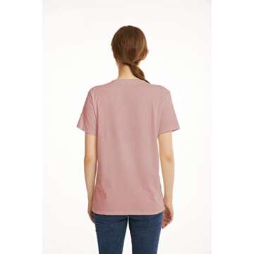 Women ABC Elemeno Teacher T-Shirt Letters Printed Funny Saying Novelty Inspirational Tee Tops (Pink, XL)