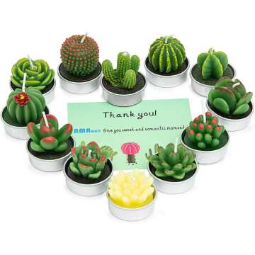 Handmade Succulent Cactus Candles for Home & Events