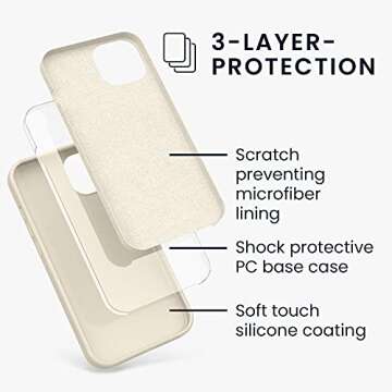 kwmobile Case Compatible with Apple iPhone 13 Case - TPU Silicone Phone Cover with Soft Finish - Cre...