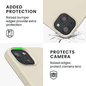 kwmobile Case Compatible with Apple iPhone 13 Case - TPU Silicone Phone Cover with Soft Finish - Cream