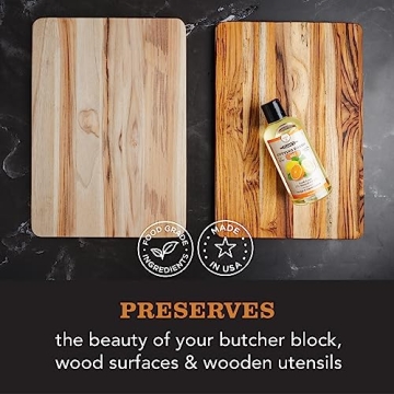 CLARK'S Cutting Board Oil - Food Grade Mineral Oil for Cutting Board - Enriched with Lemon and Orange Oils - Butcher Block Oil and Conditioner - Mineral Oil - Restores and Protects All Wood - 12oz