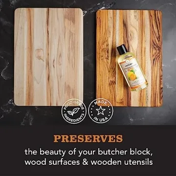 CLARK'S Cutting Board Oil - Food Grade Mineral Oil for Cutting Board - Enriched with Lemon and Orange Oils - Butcher Block Oil and Conditioner - Mineral Oil - Restores and Protects All Wood - 12oz