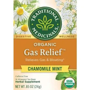Traditional Medicinals Organic Gas Relief Tea for Digestive Comfort