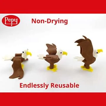Pepy Plastilina Reusable and Non-Drying Modeling Clay; Set of 24 Bars, 1.4 Ounce Each, Perfect for Arts and Crafts Projects, Dark Blue