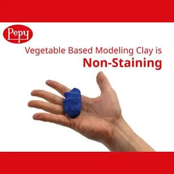 Pepy Plastilina Reusable and Non-Drying Modeling Clay; Set of 24 Bars, 1.4 Ounce Each, Perfect for Arts and Crafts Projects, Dark Blue