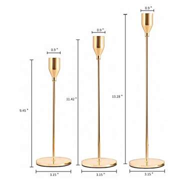 Elegant Rose Gold Candle Holders Set for Home Decor