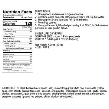 Patriot Pantry Black Bean Burger Mix Case Pack