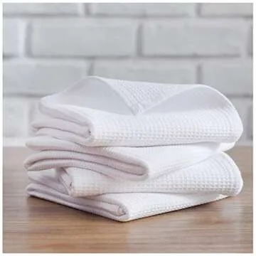 Premium 100% Cotton Kitchen Towel Set - 4 Super Absorbent Pieces