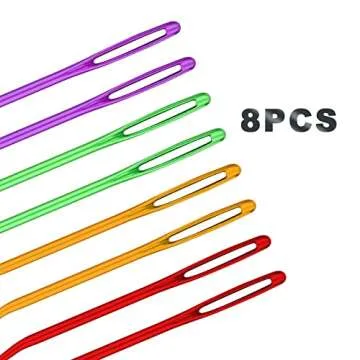 SAVITA 8pcs Bent Tapestry Needles for Knitting and Sewing