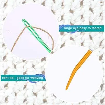 SAVITA 8pcs Bent Tapestry Needles for Knitting and Sewing