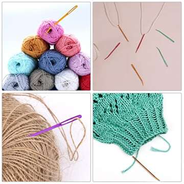SAVITA 8pcs Bent Tapestry Needles for Knitting and Sewing
