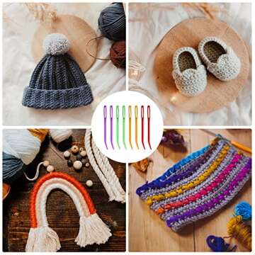 SAVITA 8pcs Bent Tapestry Needles for Knitting and Sewing