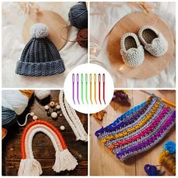 SAVITA 8pcs Bent Tapestry Needles for Knitting and Sewing