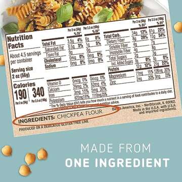 Barilla Chickpea Rotini Pasta, Vegan, Gluten Free, Non GMO & Kosher - High Protein Pasta Made with P...