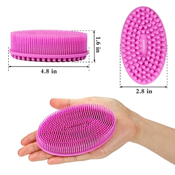TDHDIKE Silicone Body Scrubber Set of 3 Soft Exfoliating Bath Scrubber