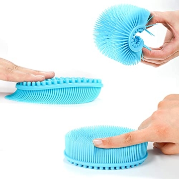 TDHDIKE Silicone Body Scrubber Set of 3 Soft Exfoliating Bath Scrubber