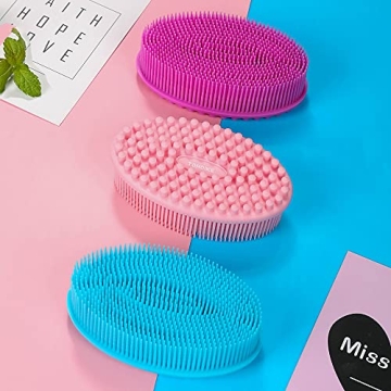 TDHDIKE Silicone Body Scrubber Set of 3 Soft Exfoliating Bath Scrubber