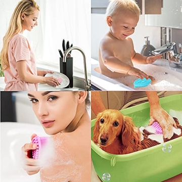 TDHDIKE Silicone Body Scrubber Set of 3 Soft Exfoliating Bath Scrubber