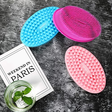 TDHDIKE Silicone Body Scrubber Set of 3 Soft Exfoliating Bath Scrubber