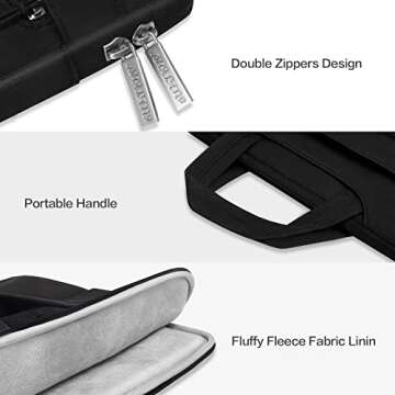 MOSISO Laptop Shoulder Bag Compatible with MacBook Air/Pro,13-13.3 inch Notebook,Compatible with MacBook Pro 14 inch M3 M2 M1 Pro Max 2023-2021,Polyester Flapover Briefcase Sleeve Case, Black