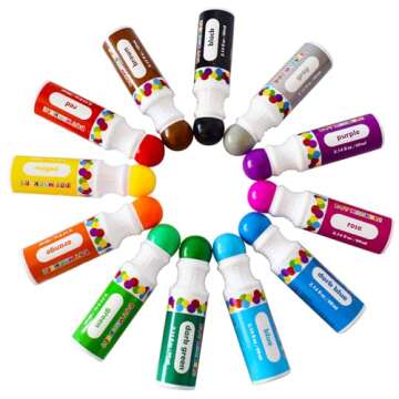 Yuanhe Dot Markers Bingo Daubers - 12 Colors Washable Paint Dotters for Toddlers and Kids Art Supply