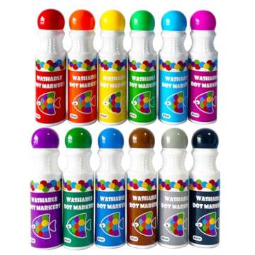 Yuanhe Dot Markers Bingo Daubers - 12 Colors Washable Paint Dotters for Toddlers and Kids Art Supply