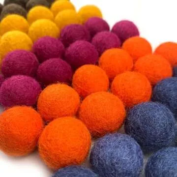 Happy Harvest Wool Felt Balls - Handmade Colorful Pom Poms