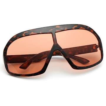 Fashion Oversized Square Women Sunglasses Vintage Punk Men Outdoor Eyewear Shades UV400 Orange Purpl...
