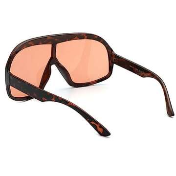 Fashion Oversized Square Women Sunglasses Vintage Punk Men Outdoor Eyewear Shades UV400 Orange Purple Sun Glasses (brown)
