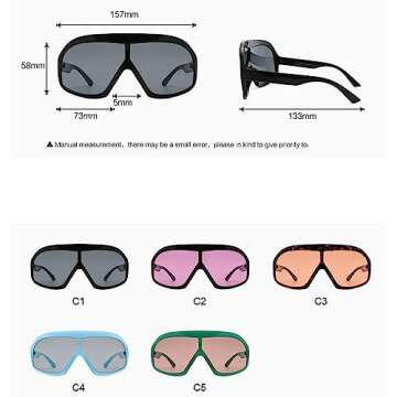 Fashion Oversized Square Women Sunglasses Vintage Punk Men Outdoor Eyewear Shades UV400 Orange Purple Sun Glasses (brown)