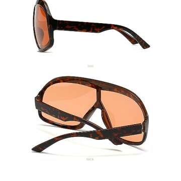 Fashion Oversized Square Women Sunglasses Vintage Punk Men Outdoor Eyewear Shades UV400 Orange Purple Sun Glasses (brown)