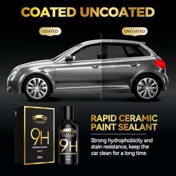 Greyghost Ceramic Coating for Cars, Mr Fix 9h Nano Coating Kit Super Ceramic Car Coating Hydrophobic, Car Paint Protection Anti Scratch Glass Coat, High Gloss Auto Ceramic Polish 9h Hardness Ceramics