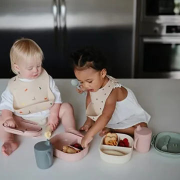Mushie Silicone Baby Bib - Adjustable & Easy to Clean
