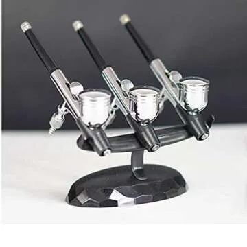 Uouteo Airbrush Gun Holder Station Plastic Air Brush Stand Holds 3 Universal Airbrush Pens for DIY Art Painting