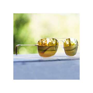 Knockaround Mount Evans Polarized Sunglasses - Squared Aviator Style Sunglasses with Full UV400 Protection, Rose Gold Metal Frames/Copper Reflective Lenses