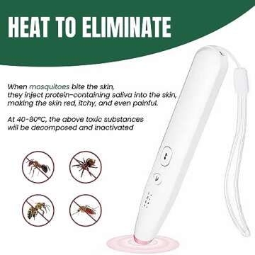 Insect Bite Relief Pen – Chemical-Free Heat Therapy for Mosquito Bites & Bee Stings | Portable, Kids-Safe & Reusable | Instant Itch & Swelling Relief | Bite Away