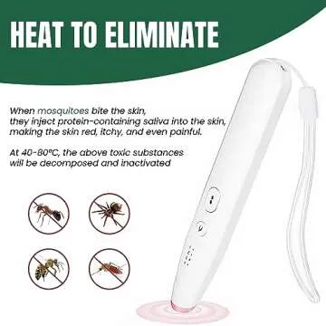 Insect Bite Relief Pen – Chemical-Free Heat Therapy for Mosquito Bites & Bee Stings | Portable, Kids-Safe & Reusable | Instant Itch & Swelling Relief | Bite Away