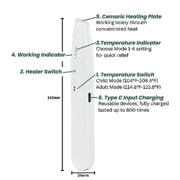 Insect Bite Relief Pen – Chemical-Free Heat Therapy for Mosquito Bites & Bee Stings | Portable, Kids-Safe & Reusable | Instant Itch & Swelling Relief | Bite Away