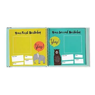 Lucy Darling Baby Memory Book, Themed Baby First Year Book, First 5 Years Journal & Photo Album for Baby Boy/Girl, Keepsake Books, Gender Neutral Memories & Milestone Book, Mom Gift - Little Animal