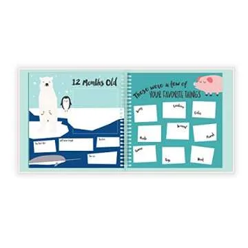 Lucy Darling Baby Memory Book, Themed Baby First Year Book, First 5 Years Journal & Photo Album for Baby Boy/Girl, Keepsake Books, Gender Neutral Memories & Milestone Book, Mom Gift - Little Animal