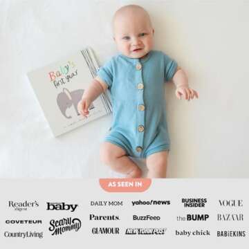 Lucy Darling Baby Memory Book, Themed Baby First Year Book, First 5 Years Journal & Photo Album for Baby Boy/Girl, Keepsake Books, Gender Neutral Memories & Milestone Book, Mom Gift - Little Animal