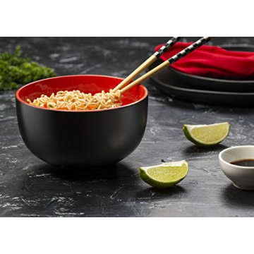 KooK Ramen Bowls Set - Large Ceramic Noodle Bowls