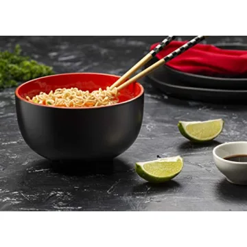 KooK Ramen Bowls Set - Large Ceramic Noodle Bowls