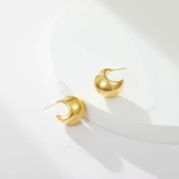 KissYan Chunky Gold Hoop Earrings - Elegant Style for All
